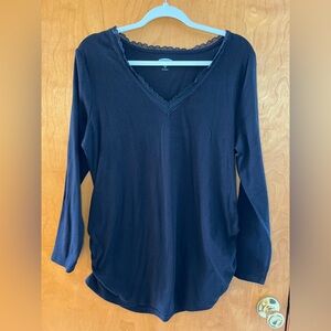 Old Navy Black Long Sleeve Maternity Shirt Size XL